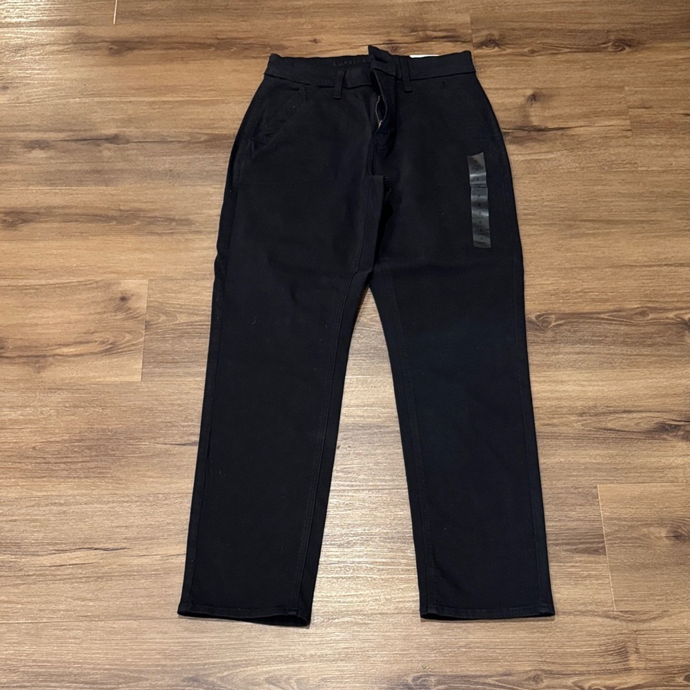 NWT American Eagle Super High Rise Black Straight Leg Pants. Size 2/26 Short - Picture 3 of 6